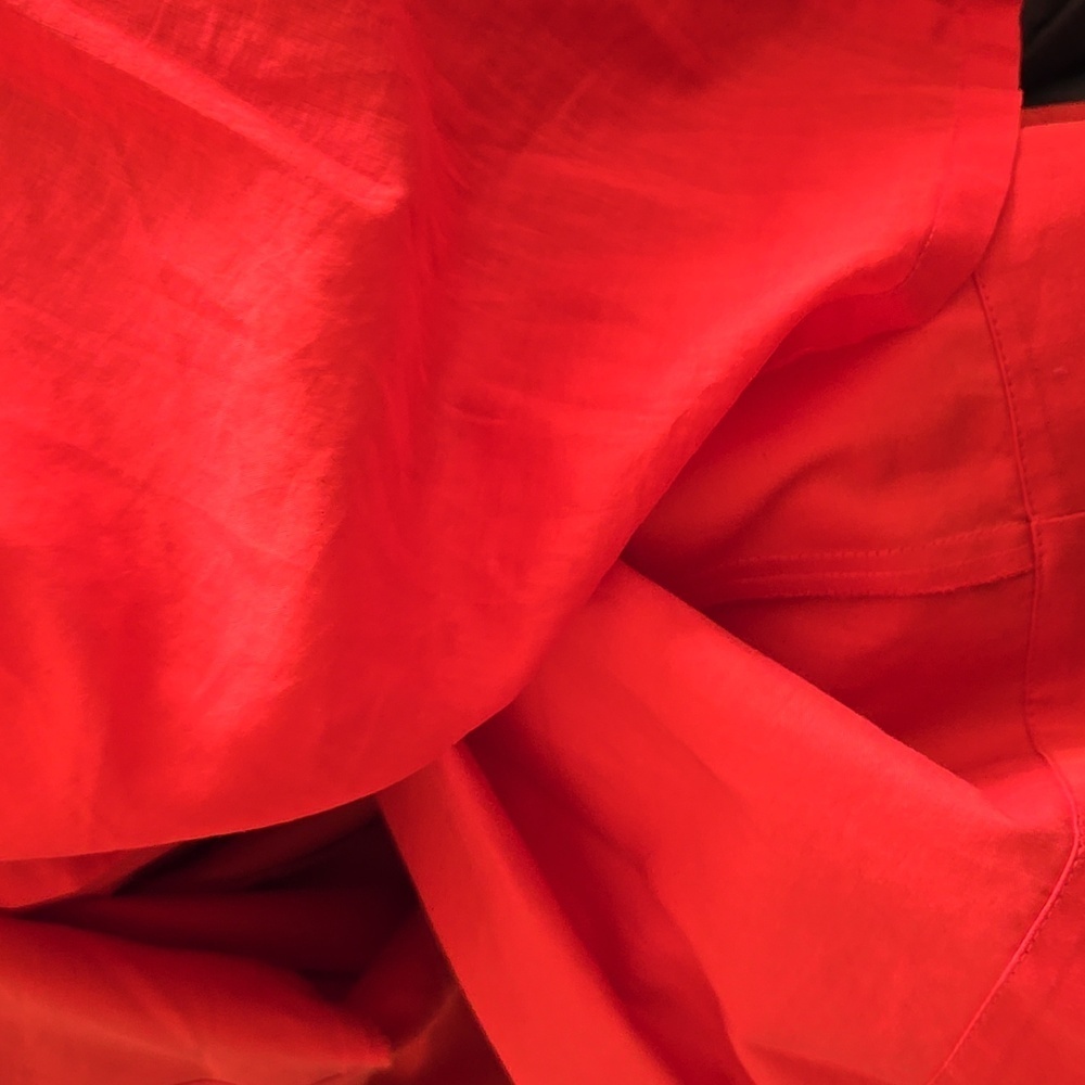 Coral Red Button-Front Skirt Preppy Academia Minimalist - Picture 9 of 9